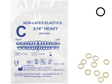 Intraorální gumičky (Elastics), BEZ latexu, průměr 3/16" = 4,8 mm