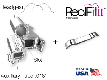 RealFit™ II snap - Intro-Kit, HČ, 3-násobná kombinace (zub 17, 16, 26, 27) MBT* .018"