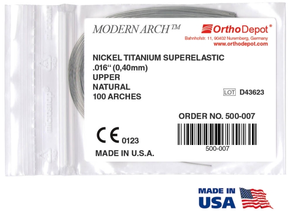 Nikl-titan super elastický (SE), Natural, OKROUHLÝ