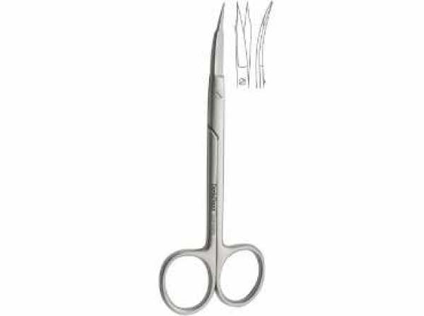 Surgical Scissors serrated, Goldman-Fox, 130 mm, curved